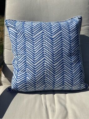 Oliphant Blue and White Block printed Cotton Pillow Cover - 3 available NWT